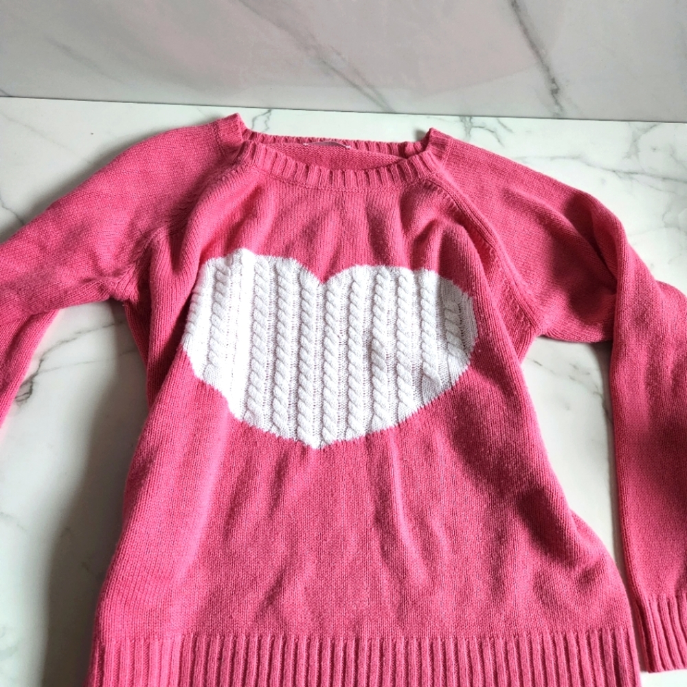 Pink heart sweater